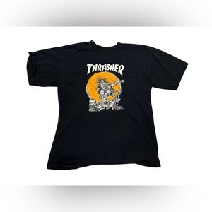 Thrasher Pushead Outlaw Graphic Tee in Black Size Unisex Medium